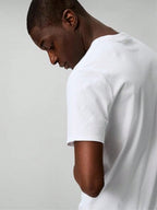 Calvin Klein Men's Signature White Logo Tee | Breathable Cotton Relaxed Fit (40DC813_103) | Limited Stock1:1