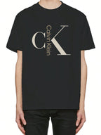 Calvin Klein Men's Monogram Logo Crewneck Tee | Style 40KC829_010 | Premium Cotton Jersey T-Shirt1:1