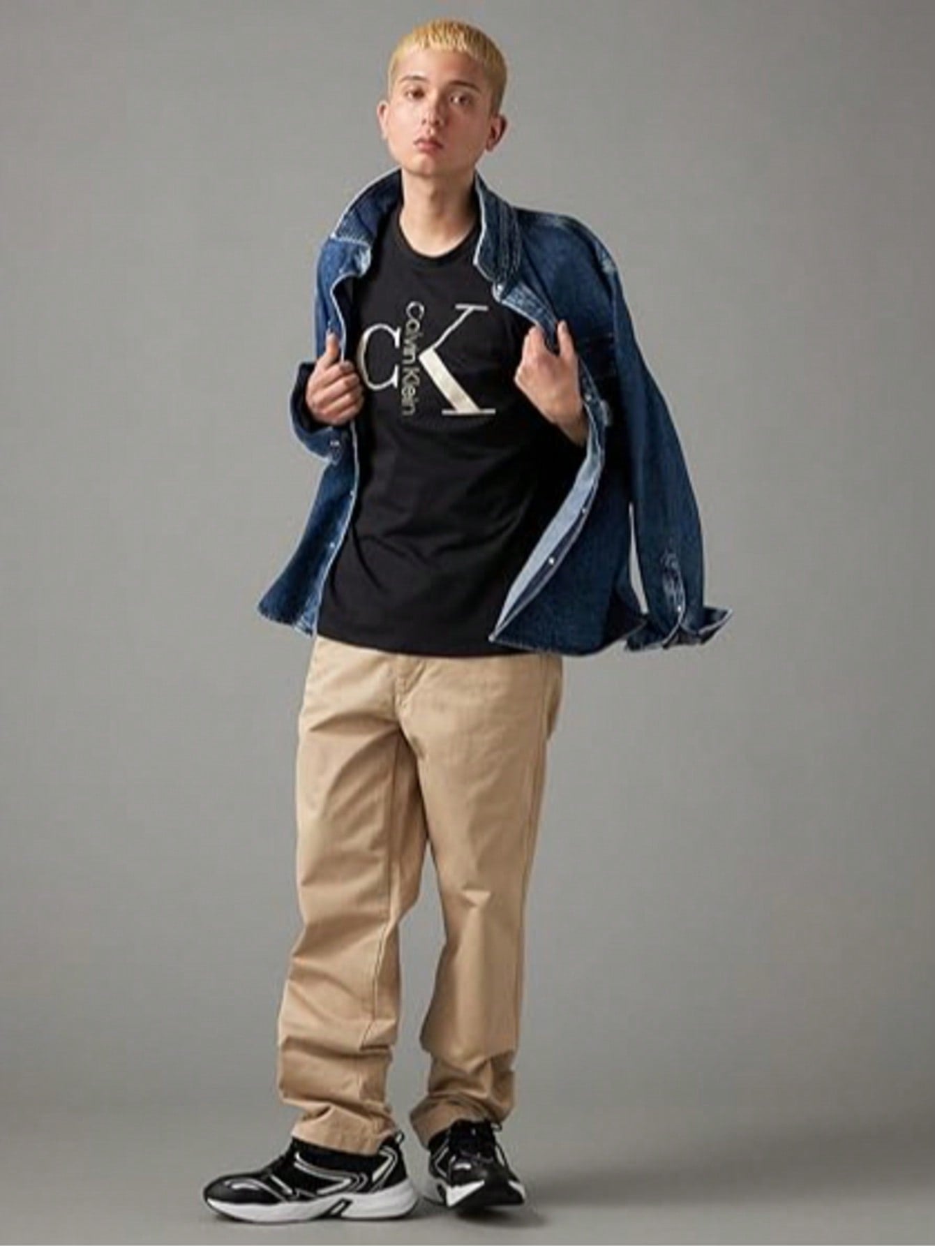 Calvin Klein Men's Monogram Logo Crewneck Tee | Style 40KC829_010 | Premium Cotton Jersey T-Shirt1:1