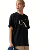 Calvin Klein Men's Monogram Logo Crewneck Tee | Style 40KC829_010 | Premium Cotton Jersey T-Shirt1:1