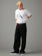 Calvin Klein Men's Text Monogram Crew Neck T-Shirt | Style 40KC829_540 | Classic Cotton Jersey Tee1:1