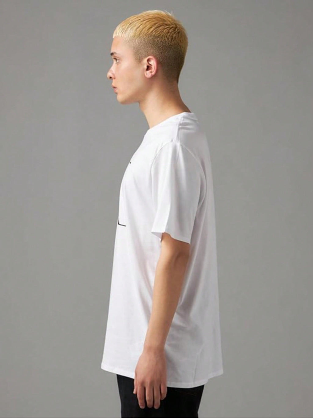 Calvin Klein Men's Text Monogram Crew Neck T-Shirt | Style 40KC829_540 | Classic Cotton Jersey Tee1:1