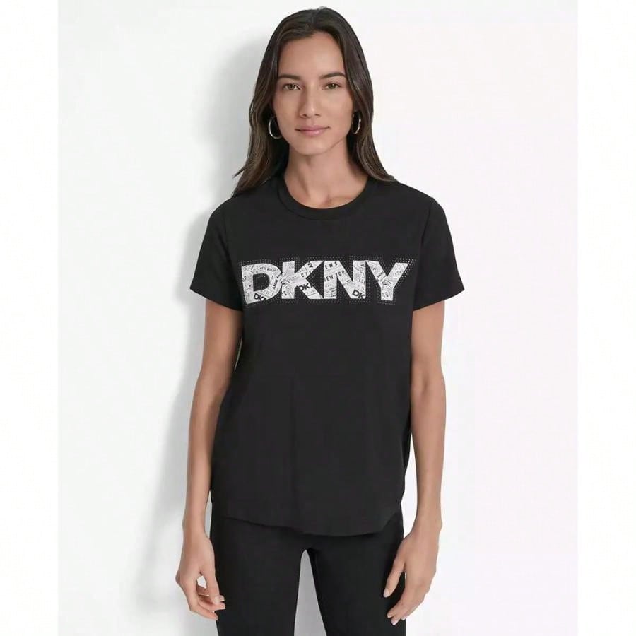DKNY Women's Newspaper Logo Crewneck T-Shirt |  | Women Sports Tees & Tanks1:1