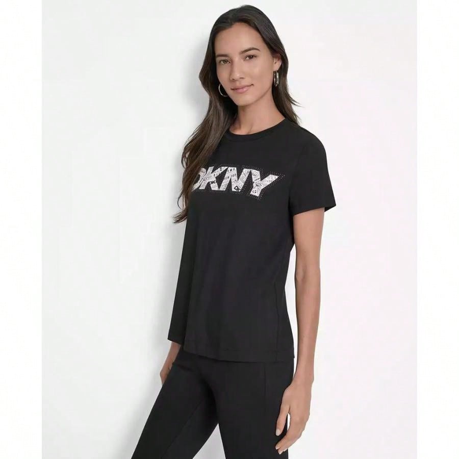 DKNY Women's Newspaper Logo Crewneck T-Shirt |  | Women Sports Tees & Tanks1:1