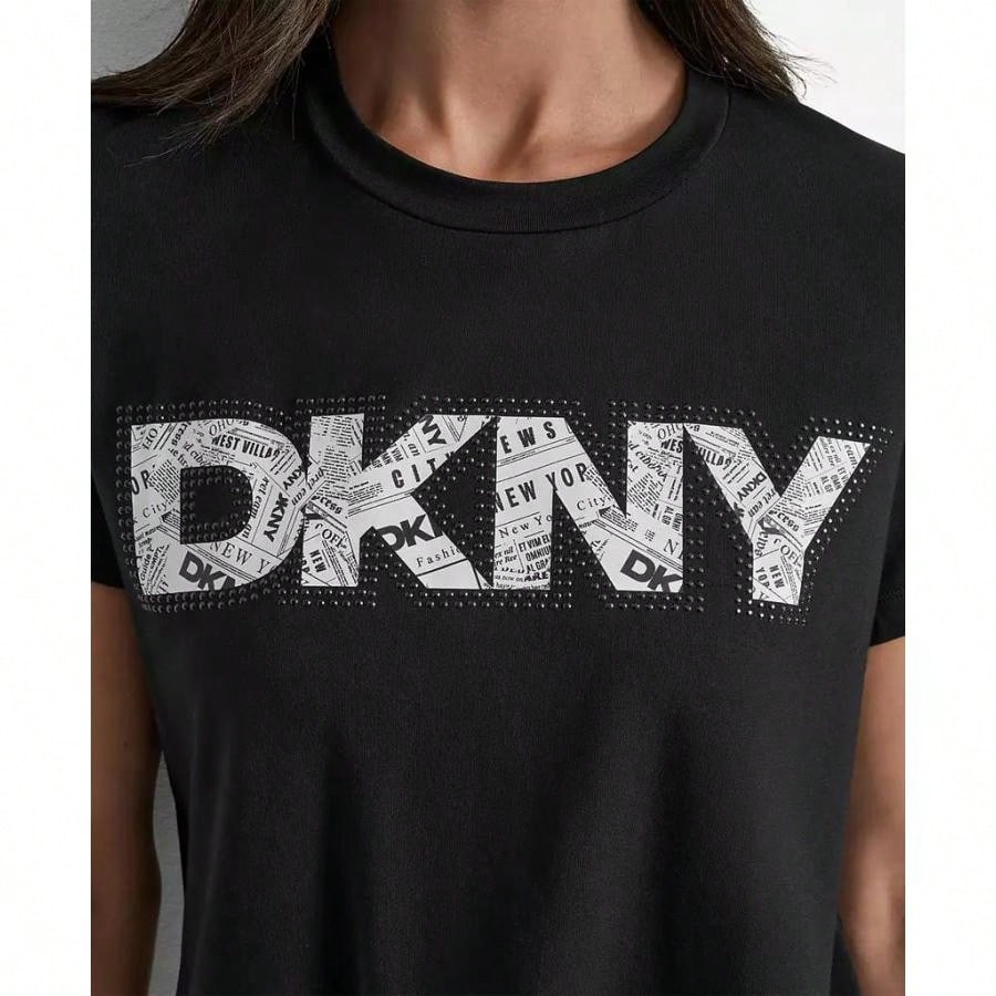 DKNY Women's Newspaper Logo Crewneck T-Shirt |  | Women Sports Tees & Tanks1:1