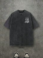 Retro Washed T-Shirt Double Sided Printed (230 Pure Cotton T-Shirt) 'YHWH KING OF KINGS'  Letter And Crown Pattern Print, Men's T-Shirt, Men's Casual, Comfortable, Fashionable T-Shirt, Street Style Cotton