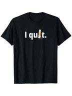 Quit Smoking Shirt Stop Smoking No Smoking Sign I Quit T-Shirt, 100% Cotton, 180g, Round Neck, Black, S-XXXL,100% Pure Cotton Short Sleeved Shirt, Essential For Summer And Spring, Loose Casual Round Neck, Men's Letter Printed T-Shirt