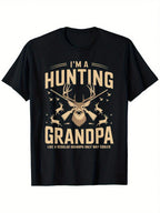 Funny Hunting Grandpa T-Shirt - Like A Regular Grandpa Only Cooler Graphic Print, 100% Cotton 180gsm, Loose Fit Round Neck, Black Casual Tee For Men, Father's Day Gift (Sizes S-XXXL), Fathers Day Gift For Grandpa, Allseason Apparel, Relaxed Style, Playful