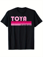 TOYA Name Vintage 80s 90s Birthday T-Shirt - Heavyweight 180gsm Cotton Tee, Retro Birthday Gift Idea For Women & Men - Limited Edition Classic Round Neck Shirt (S-XXXL) - TOYA, Everyday Outfit, Bold Print Design, Highquality Tee, Unisex Apparel, Fashion E