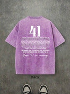 Retro Washed T-Shirt Double Sided Printed (230 Pure Cotton T-Shirt) 'Your 41 Is Coming'  Letter And Pattern Print,  Christian Gift, Mens TShirt, Mens Casual, Comfortable, Fashionable T-Shirt, Street Style Cotton