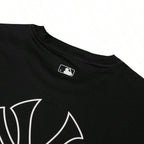 MLB Men's And Women's T-Shirts BASIC BIG LOGO OVER FIT WATER T-SHIRTS Daily Outdoor Sports Comfortable Soft Short-Sleeved T-Shirt 3ASWB2243-50WHS1:1