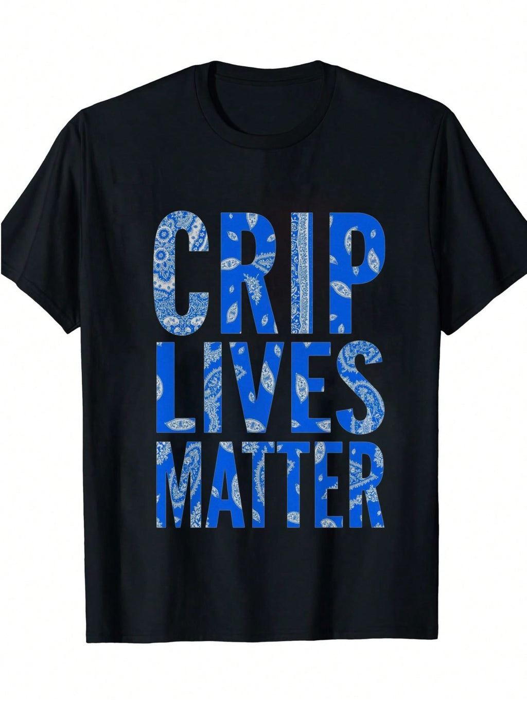 Crip Lives Matter Graphic T-Shirt 100% Cotton Comfortable Short Sleeve Crew Neck Tee For Men & Women,100% Pure Cotton Short Sleeved Shirt, Essential For Summer And Spring, Loose Casual Round Neck, Men's Letter Printed T-Shirt