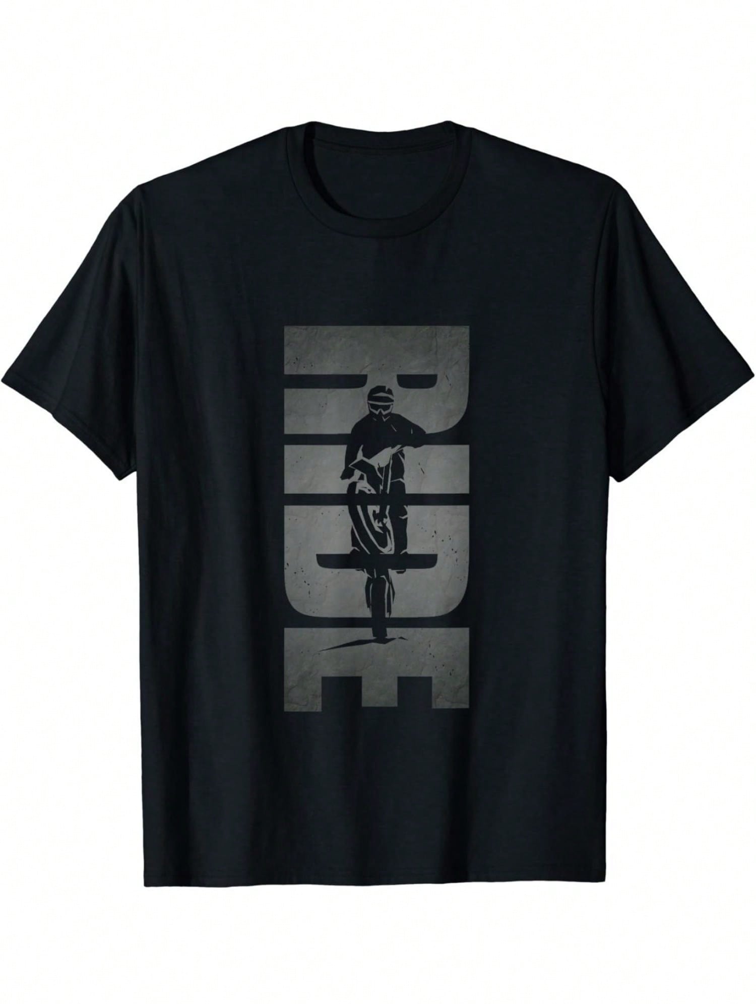 Dirt Bike Motocross T-Shirt,100% Pure Cotton Short Sleeved Shirt, Essential For Summer And Spring, Loose Casual Round Neck, Men's Letter Printed T-Shirt