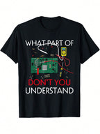 Electrical Engineer Tees Funny Shirt Electrical Engineering 100%Cotton T-Shirt,100% Pure Cotton Short Sleeved Shirt, Essential For Summer And Spring, Loose Casual Round Neck, Men's Letter Printed T-Shirt