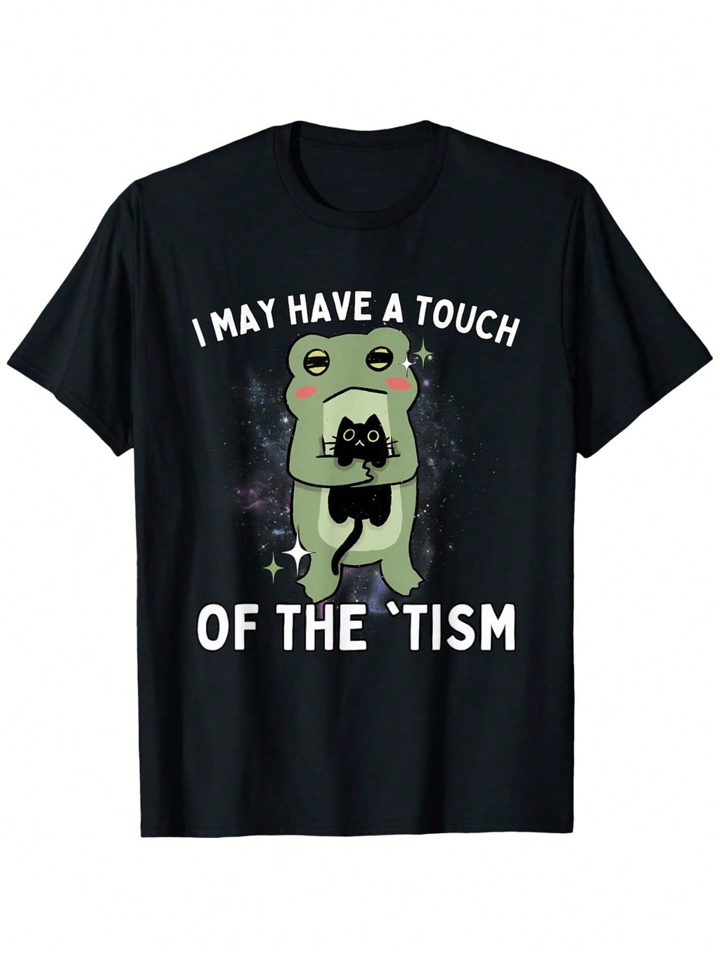 Men's I May Have A Touch Of The Tism Frog Graphic T-Shirt - 100% Cotton Crew Neck Casual Summer Tee With Playful Cartoon Design, Slightly Elastic Comfort Fit, Machine Washable (Sizes S-XXXL), Casual Attire Unique Print Top Durable Casualwear, Frog Shirt,1
