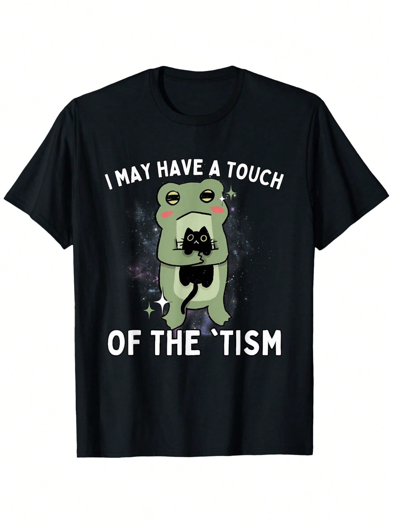 Men's I May Have A Touch Of The Tism Frog Graphic T-Shirt - 100% Cotton Crew Neck Casual Summer Tee With Playful Cartoon Design, Slightly Elastic Comfort Fit, Machine Washable (Sizes S-XXXL), Casual Attire Unique Print Top Durable Casualwear, Frog Shirt,1
