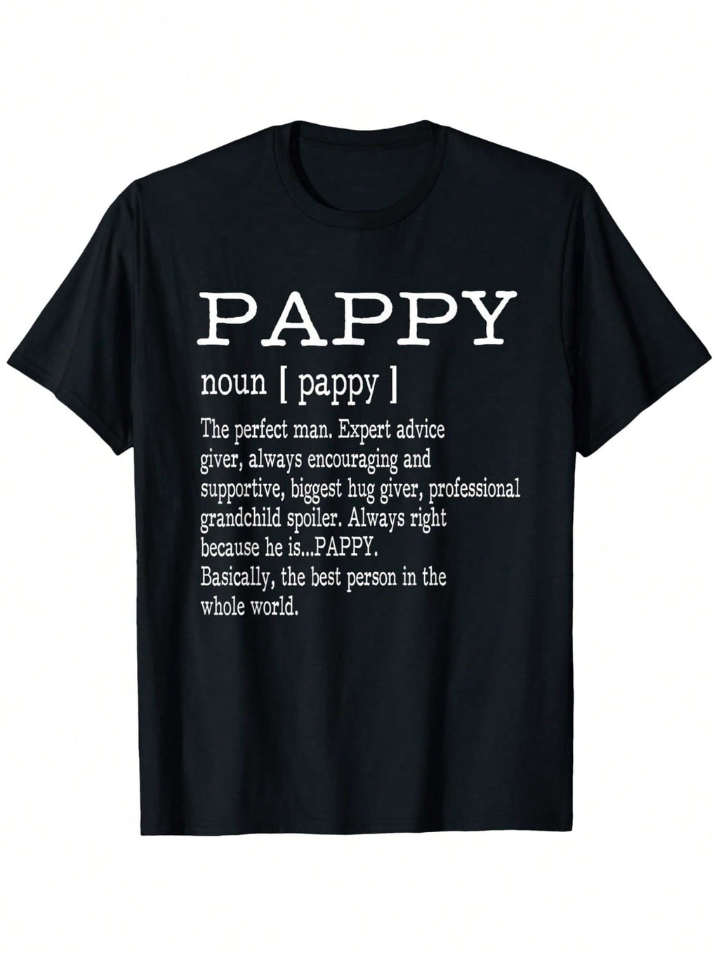 Men'S Pappy Definition T-Shirt - 100% Cotton Crew Neck Tee With Grandfather Quote, Casual Summer Wear Soft & Comfortable Fit, Sizes S-XXXL, Outdoor Tshirt Best Dad Ever Gift, Dad Shir,100% Pure Cotton Short Sleeved Shirt, Essential For Summer And Spring,
