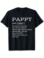 Men'S Pappy Definition T-Shirt - 100% Cotton Crew Neck Tee With Grandfather Quote, Casual Summer Wear Soft & Comfortable Fit, Sizes S-XXXL, Outdoor Tshirt Best Dad Ever Gift, Dad Shir,100% Pure Cotton Short Sleeved Shirt, Essential For Summer And Spring,