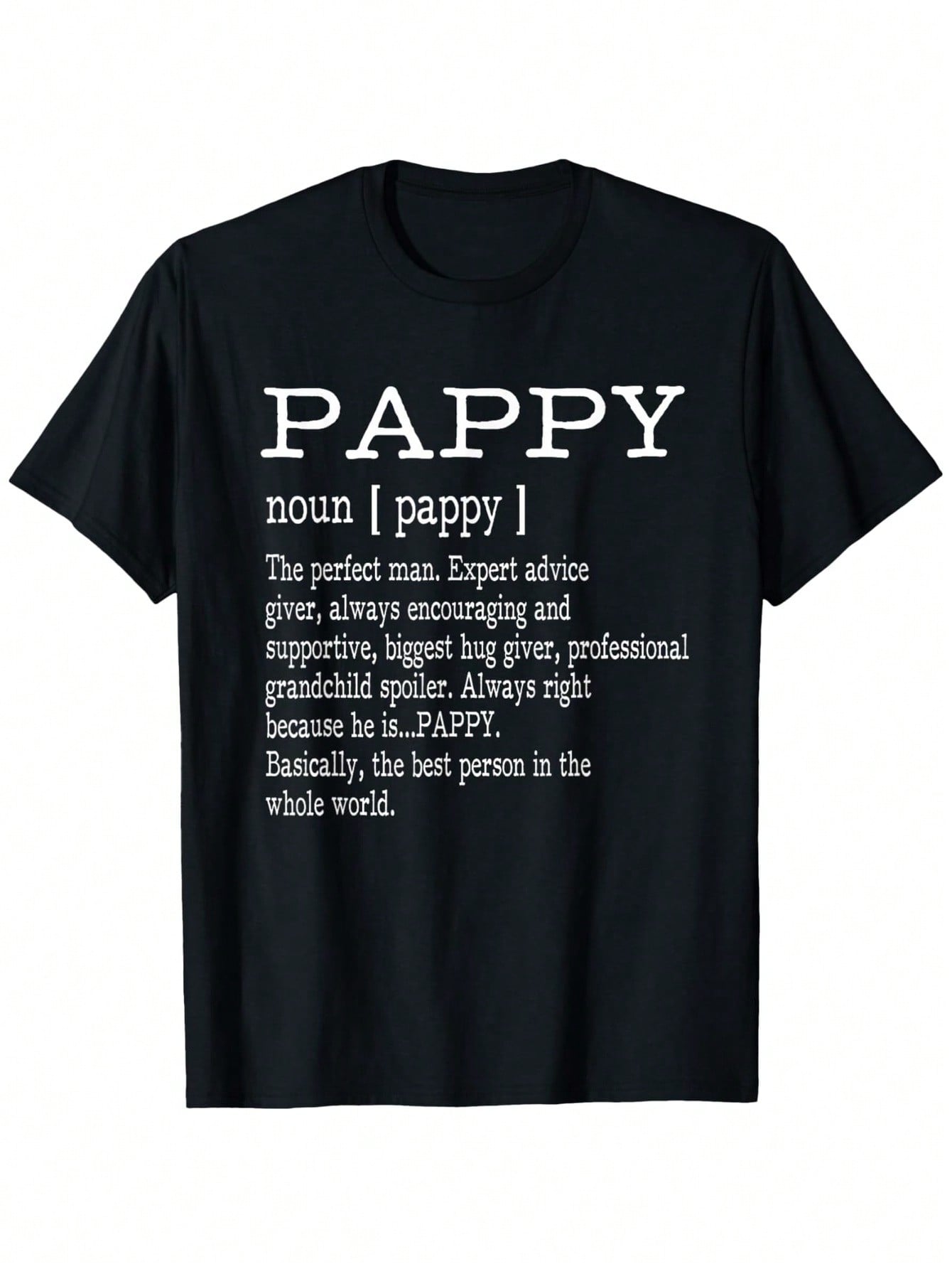 Men'S Pappy Definition T-Shirt - 100% Cotton Crew Neck Tee With Grandfather Quote, Casual Summer Wear Soft & Comfortable Fit, Sizes S-XXXL, Outdoor Tshirt Best Dad Ever Gift, Dad Shir,100% Pure Cotton Short Sleeved Shirt, Essential For Summer And Spring,