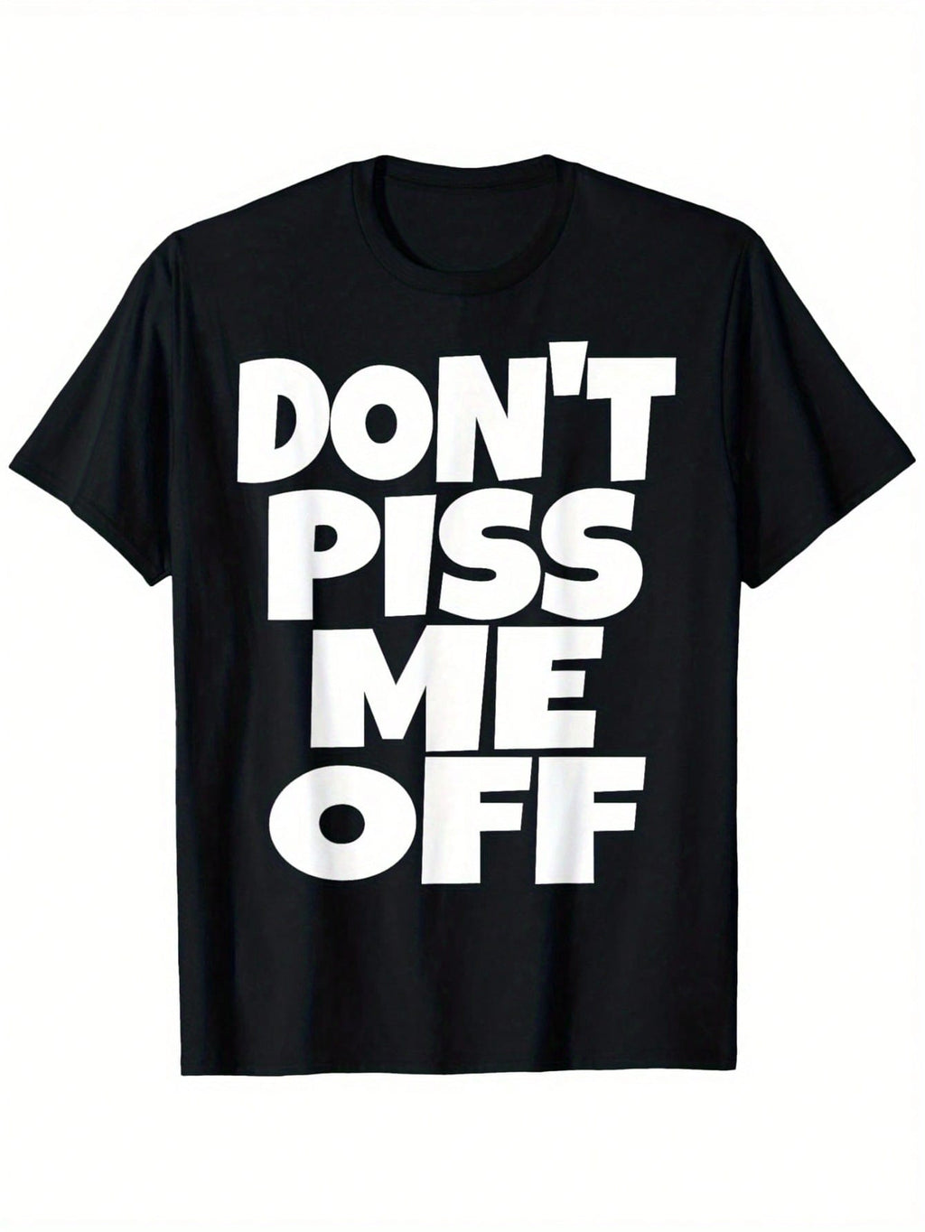 Don't Piss Me Off Graphic T-Shirt – Funny Sarcastic Men's Casual Summer Tee, Smooth Cotton Fabric, Crew Neck, Black With Bold White Lettering, Lightweight & Comfortable For Casual Attire,100% Pure Cotton Short Sleeved Shirt, Essential For Summer And Sprin