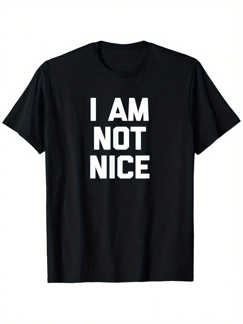 I Am Not Nice Sarcastic Graphic T-Shirt For Men - 100% Cotton Crew Neck Casual Summer Tee With Bold White Print, Slightly Elastic Comfort Fit, Machine Washable (Sizes S-XXXL), Outdoor Clothing, Edgy Fashion, Humorous Shirt, Slight Elasticity,100% Pure Cot