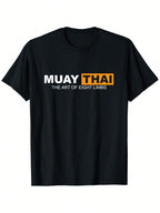 Muay Thai The Art Of Eight Limbs Kickboxing And MMA Fighter T-Shirt, Unisex Cotton Casual Round Neck Outdoor Short Sleeve T-Shirt With Slight Stretch, Slightly Elastic, 100%Cotton, S-XXXL Gift, Unisex Hot Selling Items, Soft, Breathable, Lightweight - Cre
