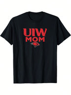 University Of The Incarnate Word UIW Cardinals Mom T-Shirt - Bold UW MOM Lettering, Red Cardinal Bird Graphic, UIW Mom Gift For Game Day, Alumni, Or Everyday Casual Wear - Comfortable Everyday Shirt, Alumni Apparel, Graphic Tee, Soft Material, Team Spirit