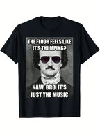 Funny Edgar Allan Poe Tell-Tale Heart Meme T-Shirt - The Floor Feels Like It's Thumping Novelty Literary Tee - Black Shirt With Poe Portrait - Regular Fit Adult Shirt For Gothic Humor Fans & Edgar Allan Poe Lovers - Machine Washable Digital Print, Casual
