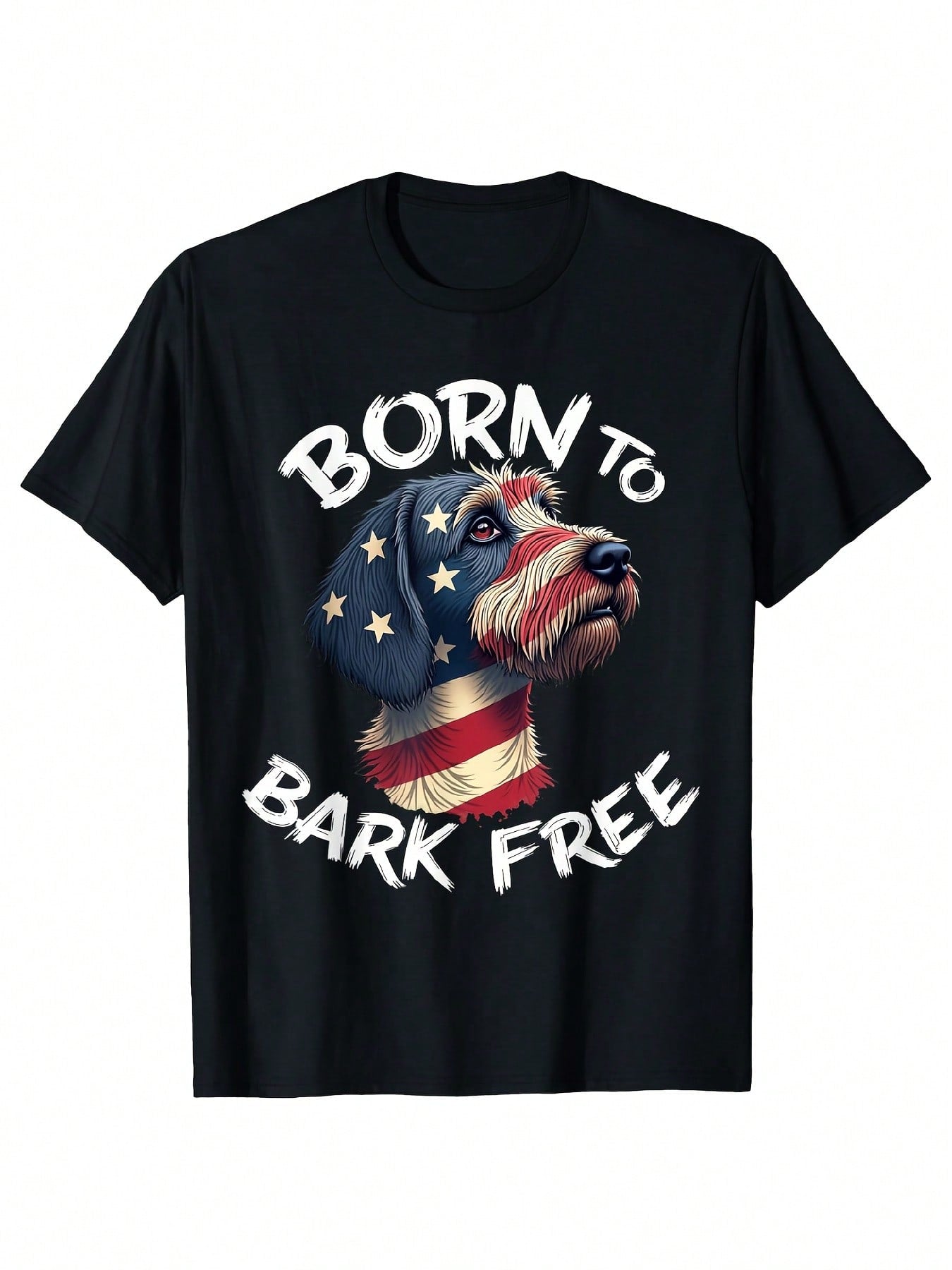 Funny Griff Dog Vintage Wirehaired Griffon American Flag T-Shirt