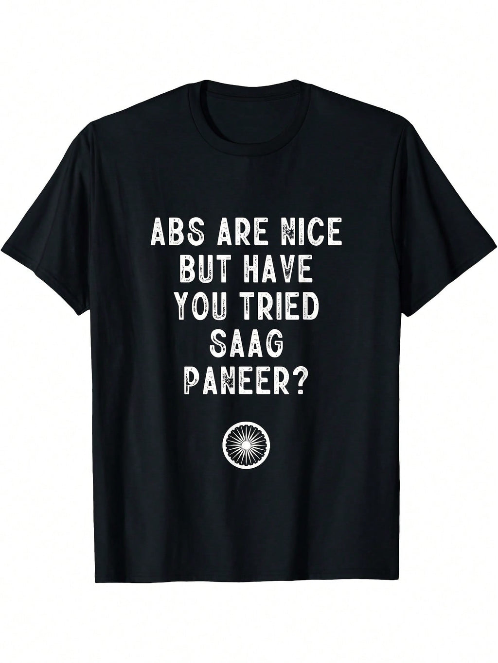 Funny Saag Paneer Lover T-Shirt -  Curry Foodie Tee With ABS Pun - Black Shirt For Desi Restaurants, Casual Wear - Regular Fit Adult Apparel, Humorous Clothing, Bold Text Design, Short Sleeve Shirt