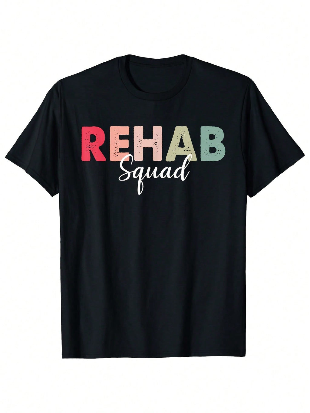 Rehab Squad Physical Relax OT PT ST Vintage Tee - Black Rehab Squad Graphic T-Shirt For Occupational Relax, Physical Relax, Speech Relax Awareness Week - Machine Washable Casual Shirt For Rehab Professionals & Patients, Ot And Pt Apparel, Crew Neck Tshirt