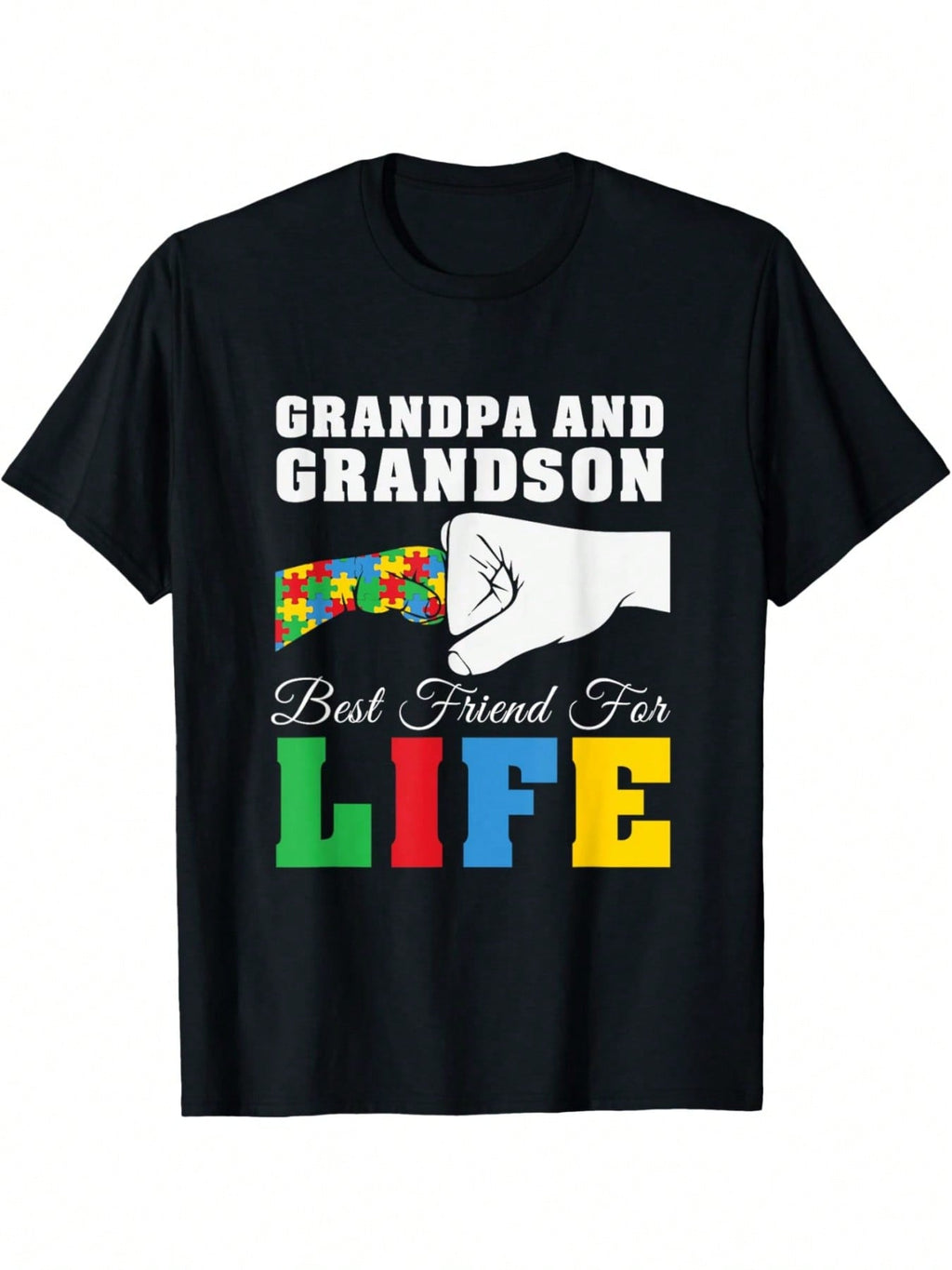 Grandpa And Grandson Best Friend For Life Autism T-Shirt