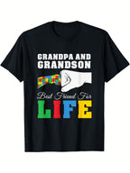 Grandpa And Grandson Best Friend For Life Autism T-Shirt