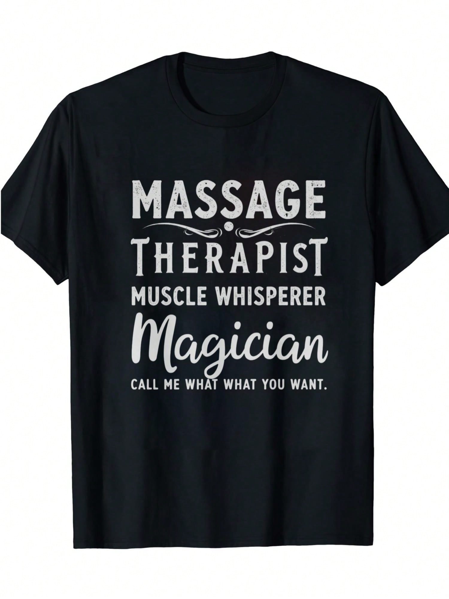 Funny Massage Therapist T-Shirt 100% Cotton Graphic Print Relax Humor Gift Fun Tee Cool Casual Fit