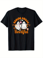 Making Smiles Bootiful Halloween Dental Hygienist Teeth T-Shirt, Home Short Sleeves, Suitable For Various Scenes, New , Loose T-Shirts, More Advanced Personality, Tooth T-Shirt,100% Pure Cotton Short Sleeved Shirt, Essential For Summer And Spring, Loose C