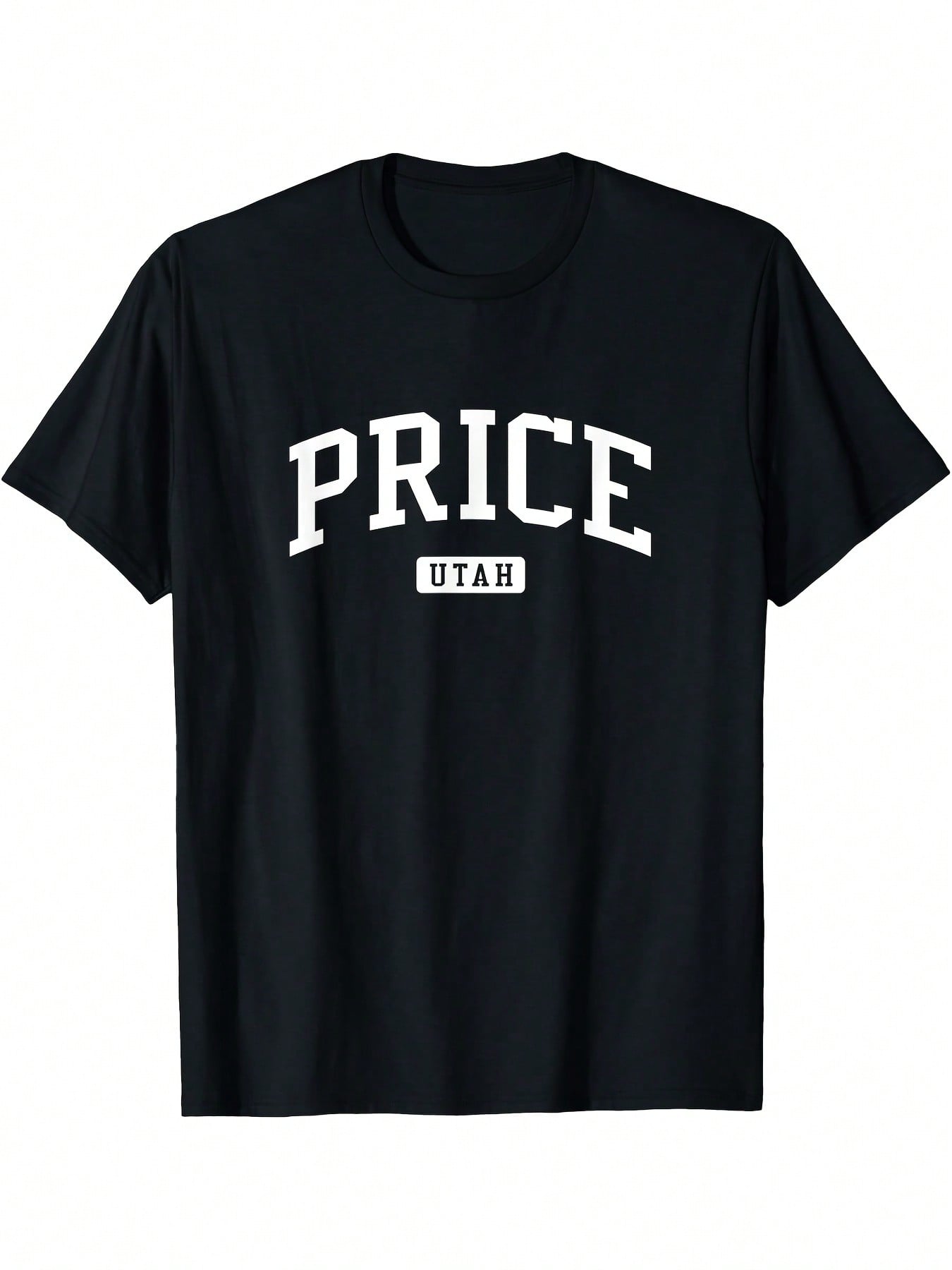 Vintage PRICE Utah UT Athletic T-Shirt - Heavyweight Black Tee, All-Season Comfort Fit For Gym, Casual Casual Attire - Utah State Pride Apparel,100% Pure Cotton Short Sleeved Shirt, Essential For Summer And Spring, Loose Casual Round Neck, Men's Letter Pr