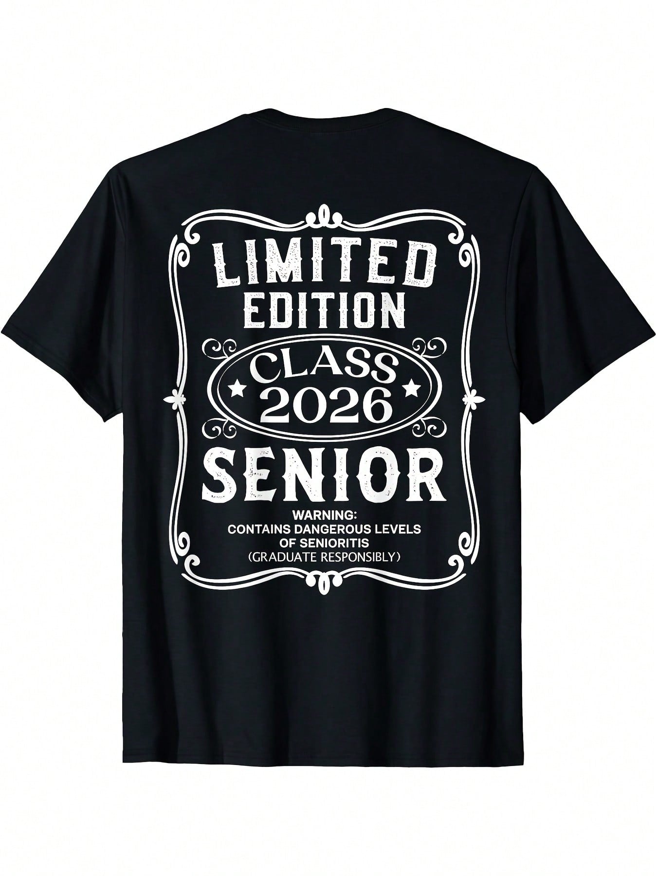 Class Of 2026 Graduate T-Shirt - Limited Edition Senior Year Shirt With Dangerous Levels Of Responsibility - Funny Graduation Gift For 2026 Grads - Black With White Back Print - Regular Fit Adult Sizes - Machine Washable Keepsake Apparel,100% Pure Cotton