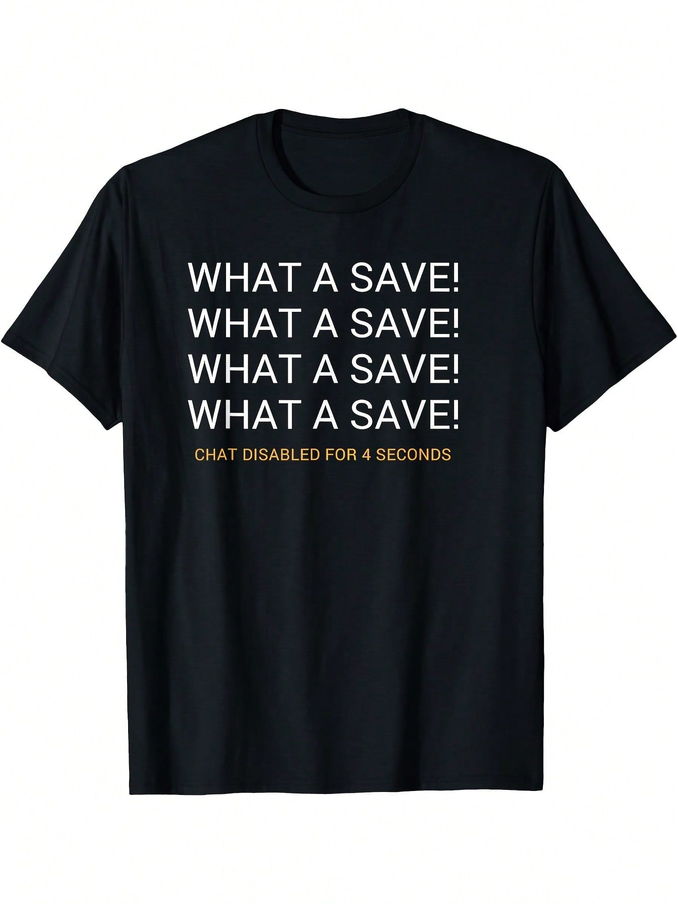Funny Chat Disabled Save! Save! Save! Saying T-Shirt - Black With White Text - Casual Gaming Tee For Rocket League Fans - Lightweight Everyday Shirt - Adult Sizes Available - Conversation Starter Apparel, Fan Merchandise, Statement Design, Comfortable Fit