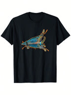 Brown Trout Fishing Emigrant Riser Fly Fishing T-Shirt - Unisex 100% Cotton Relaxed Fit Short Sleeve Tee With Vibrant Trout & Fly Design, Slight Stretch, Machine Washable, S-XXXL, Outdoor Apparel Graphic Tee Stretch Fabric,100% Pure Cotton Short Sleeved S