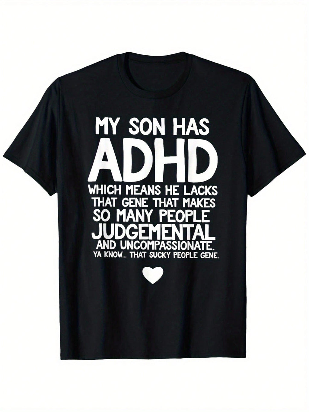 ADHD Awareness Month T-Shirt For Men - My Son Has ADHD Quote With Humorous Parental Perspective, 100% Cotton Relaxed Fit Casual Tee, Black With White Print, Sizes S-XXXL,100% Pure Cotton Short Sleeved Shirt, Essential For Summer And Spring, Loose Casual R
