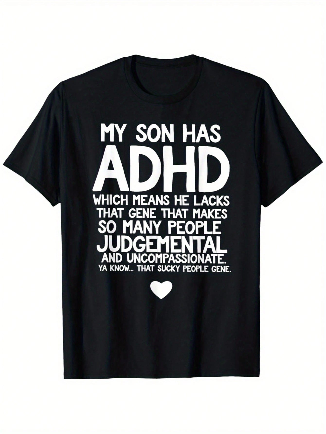 ADHD Awareness Month T-Shirt For Men - My Son Has ADHD Quote With Humorous Parental Perspective, 100% Cotton Relaxed Fit Casual Tee, Black With White Print, Sizes S-XXXL,100% Pure Cotton Short Sleeved Shirt, Essential For Summer And Spring, Loose Casual R