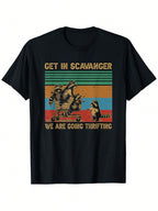 Men's Funny Raccoon Graphic T-Shirt - Get In Scavenger We're Going Thrifting Design, 100% Cotton Relaxed Fit Casual Tee, Black S-XXXL, Raccoon Shirt, Allseason Apparel, Playful Print, Durable Fabric,100% Pure Cotton Short Sleeved Shirt, Essential For Summ