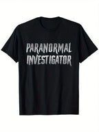 Paranormal Investigator Ghost Hunting T-Shirt, Unisex Cotton Casual Round Neck Outdoor Short Sleeve T-Shirt With Slight Stretch, Slightly Elastic, 100%Cotton, S-XXXL,100% Pure Cotton Short Sleeved Shirt, Essential For Summer And Spring, Loose Casual Round