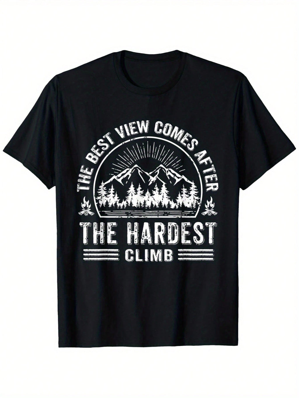 Mountain Climber Hiker The Best View Rock Climbing Outdoors T-Shirt, A Great Gift, Unisex Cotton Casual Round Neck Outdoor Short Sleeve T-Shirt, 100% Cotton, S-XXXL,100% Pure Cotton Short Sleeved Shirt, Essential For Summer And Spring, Loose Casual Round