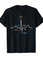 ECG EKG Heartbeat T-Shirt-220gT T-Shirt 100% T-Shirt,100% Pure Cotton Short Sleeved Shirt, Essential For Summer And Spring, Loose Casual Round Neck, Men's Letter Printed T-Shirt