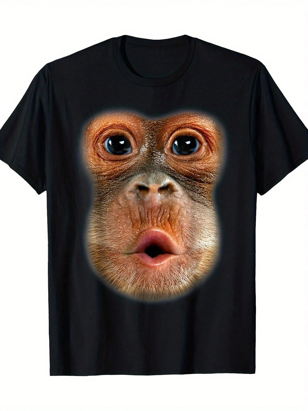Monkey Face Breath Funny Men Womens Halloween Costume T-Shirt - 220g,100% Pure Cotton Short Sleeved Shirt, Essential For Summer And Spring, Loose Casual Round Neck, Men's Letter Printed T-Shirt