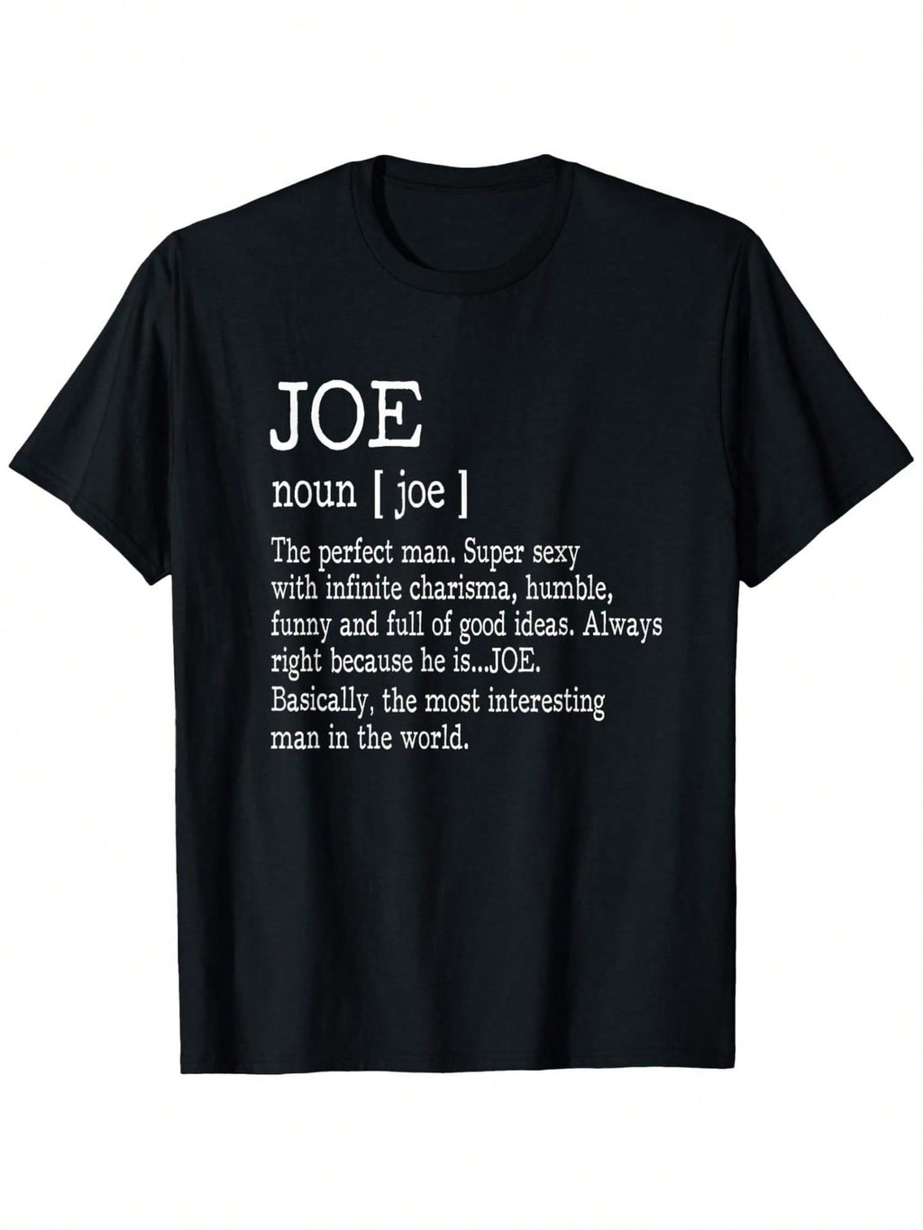 Men's Funny Joe Definition Graphic T-Shirt - 100% Cotton Streetwear Crew Neck Tee With Humorous Print, Regular Fit, Machine Washable, All-Season Comfort For Casual Wear, Funny T Shirts, Everyday Comfort Shirt, Humorous Design Shirt, Breathable Fabric, Dur
