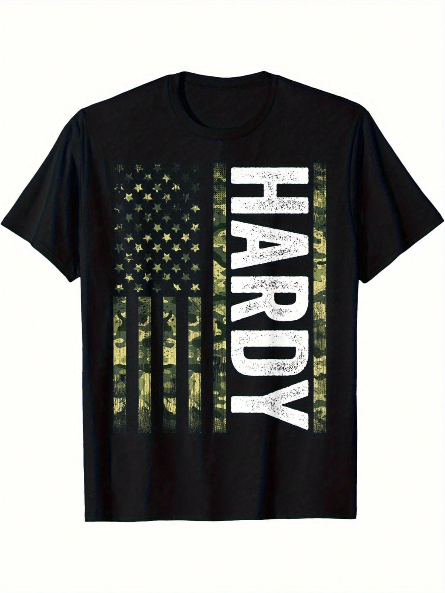 Hardy Last Name Funny Surname Team Hardy Family Reunion T-Shirt-Summer Outdoor Men'S Creative Short Sleeve Crew Neck Outfits For Men T-Shirt,100% Pure Cotton Short Sleeved Shirt, Essential For Summer And Spring, Loose Casual Round Neck, Men's Letter Print