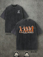 Retro Washed T-Shirt Double Sided Printed (230 Pure Cotton T-Shirt) 'Barstool Golf Tiger Swing'  Tiger Swing Graphic Print, GOLF Gifts,  Men's T Shirt, Men's Casual, Comfortable, Fashionable T Shirt, Street Style Cotton