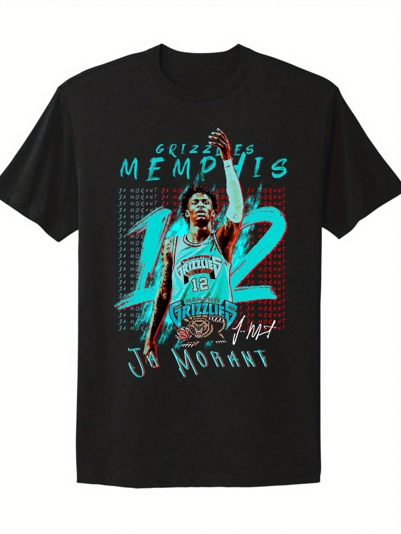 NBA T ShirtJa Morant T-Shirt Memphis Grizzlies Vintage Basketball Fan Gift Y Streetwear Shirt Retro Basketball Design Unisex 220G 100% High Density Cotton T-Shirt-Comfortable And Skin-Friendly, Perfect For Everyday Wear, Gym Training, And Travel. Perfect